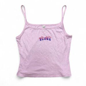 Vintage Y2K Kavio! Baby Pink Summer Cami Tank‎ Top “Aloha” Hawaii Cotton XL